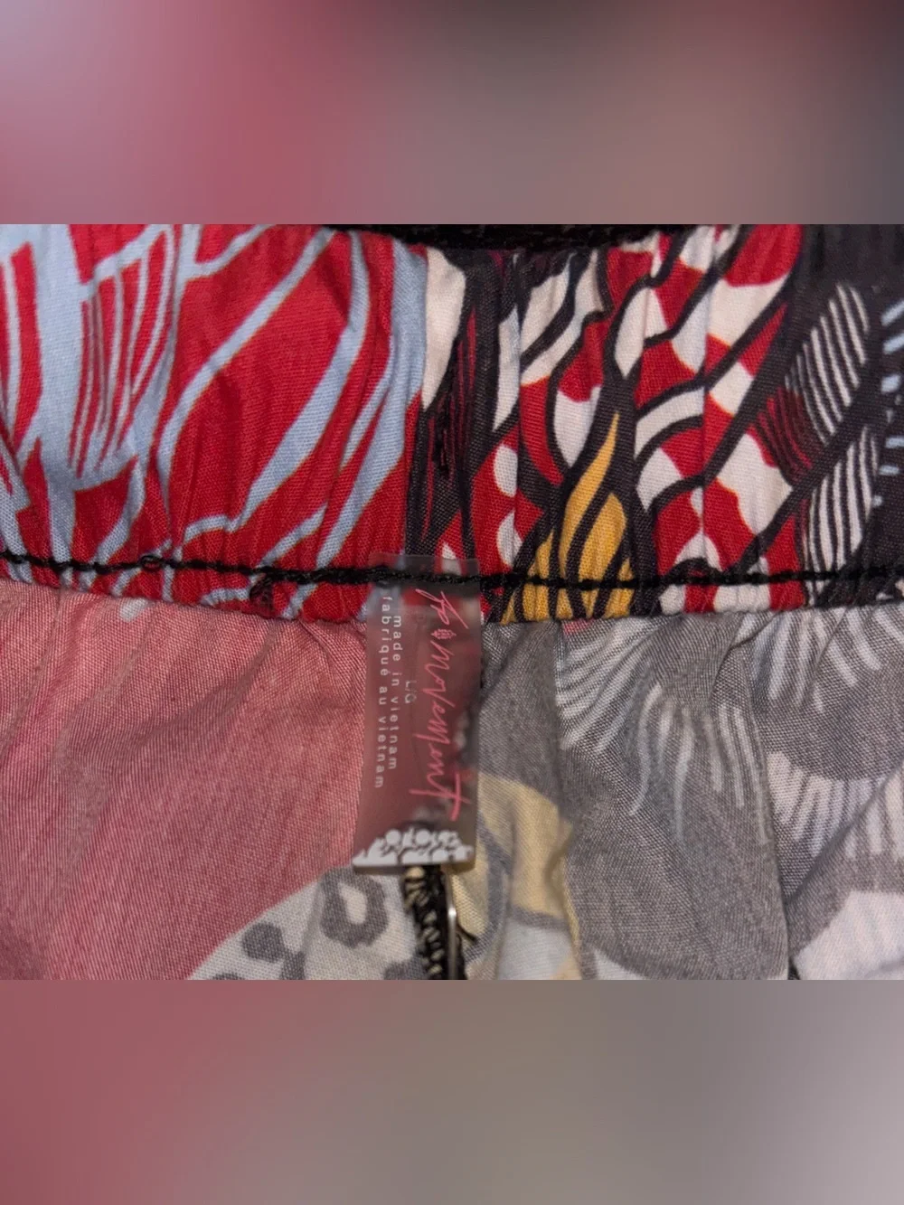 Free People Game Day Printed Pant Women L NWT Sporty.Relax Fit Casual Workout - Picture 3 of 13